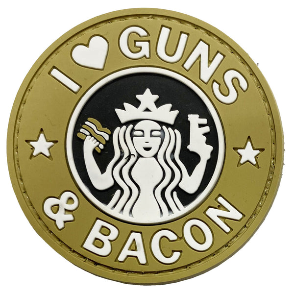 PATCH 0255 - GUNS AND BACON - TAN